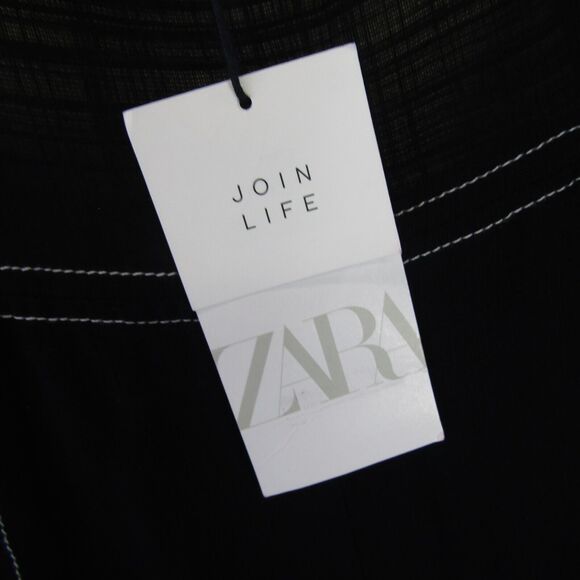 Zara Embroidered‎ Romper Women's Size XS Black & White NWT Lace Goth Shorts - Picture 11 of 13